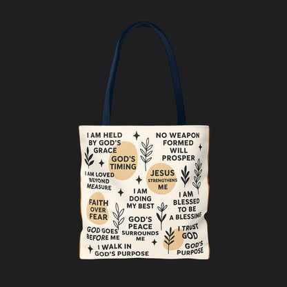 Faith Over Fear Christian Affirmation Tote Bag — Christian Gift Canvas Bag