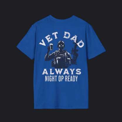 VET DAD Always Night Op Ready Tee — White Text