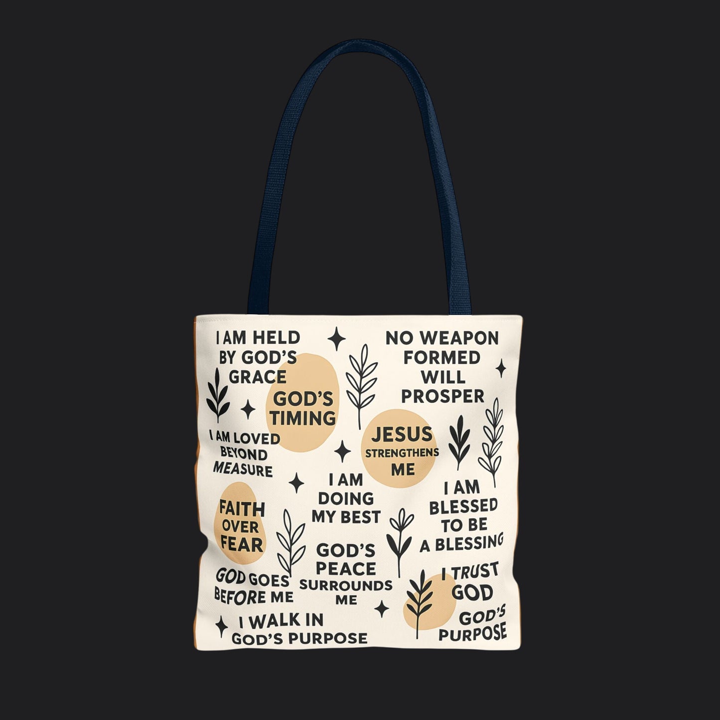 Faith Over Fear Christian Affirmation Tote Bag — Christian Gift Canvas Bag