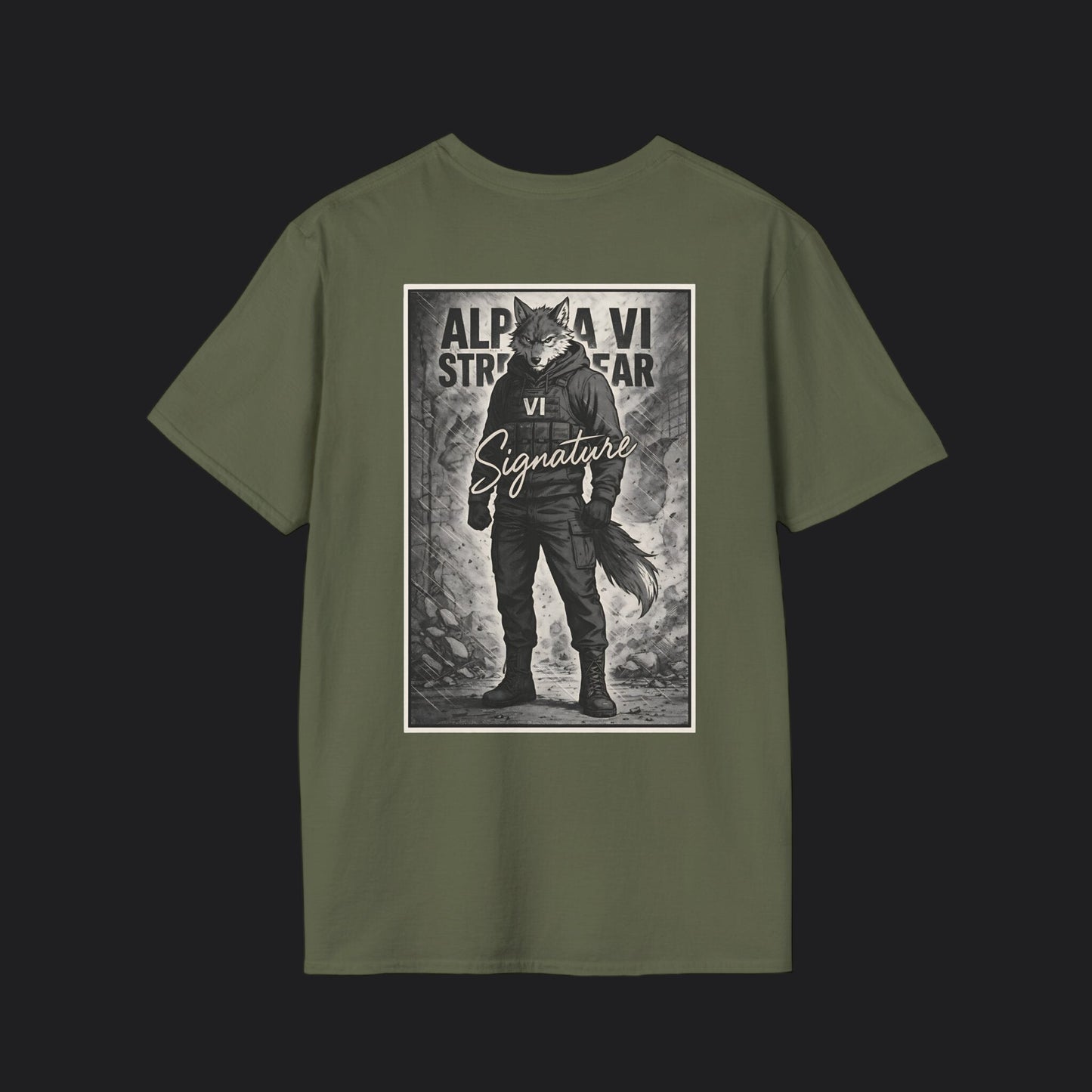 Alpha VI Battalion Streetwear AlphaWolf Signature Tee — Veteran Military T-Shirt