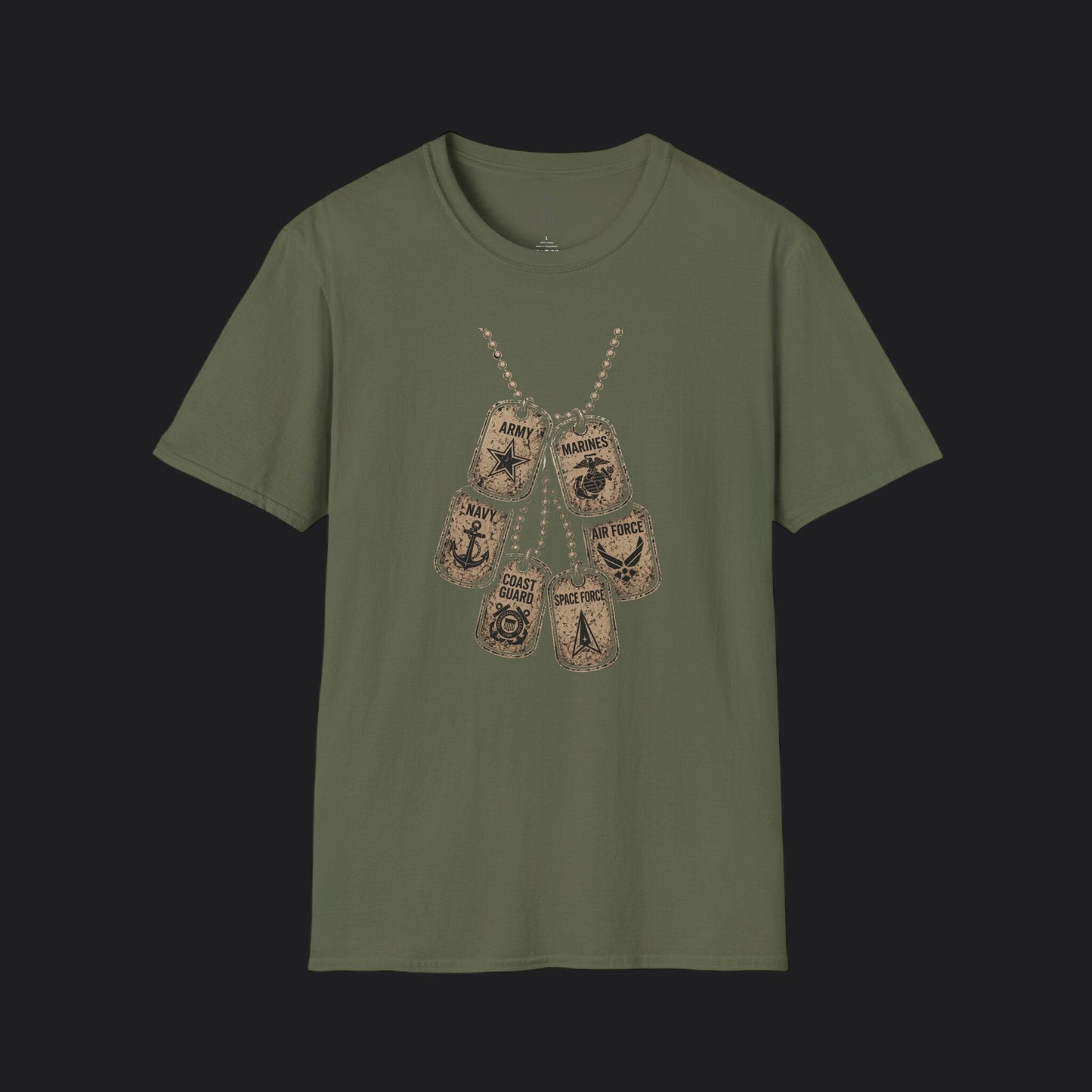 United We Served Dog Tag Tee — All Military Branches Veteran T-Shirt