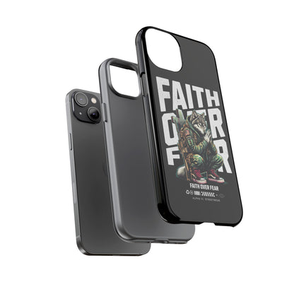 Faith Over Fear Wolf Warrior Tough Phone Case