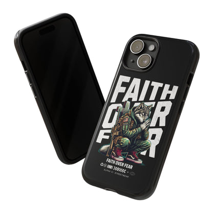 Faith Over Fear Wolf Warrior Tough Phone Case
