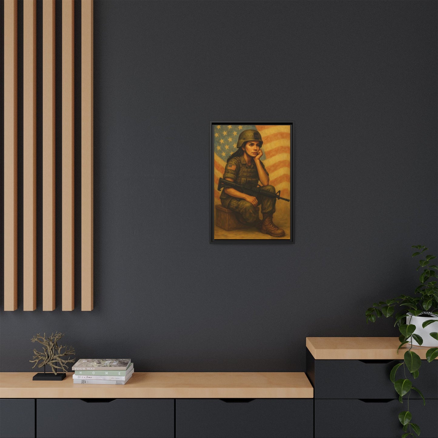 Waiting Warrior – Spirit Edition Framed Canvas