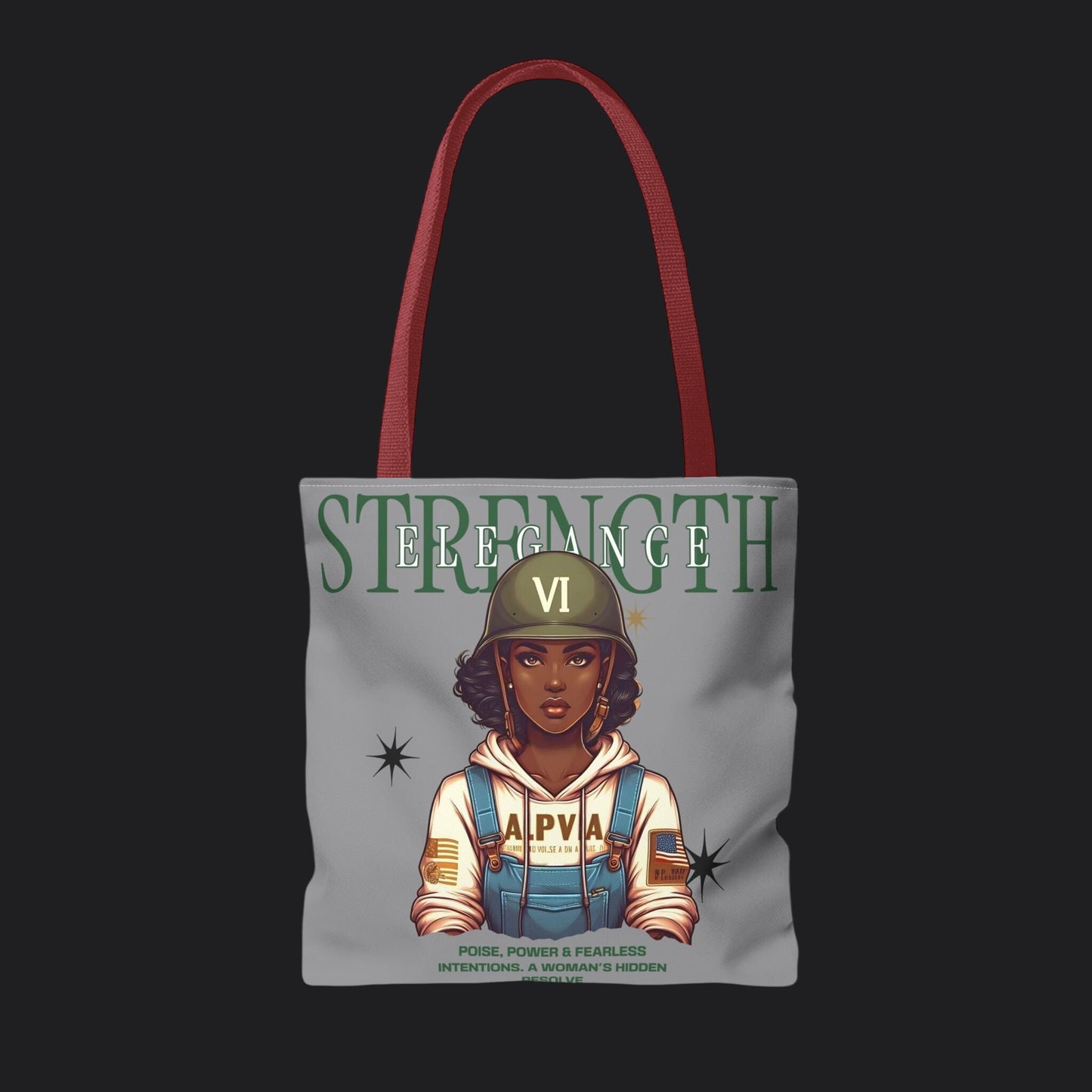 Strength and Elegance Heritage Edition Tote Bag — Military Women Veteran Canvas Bag
