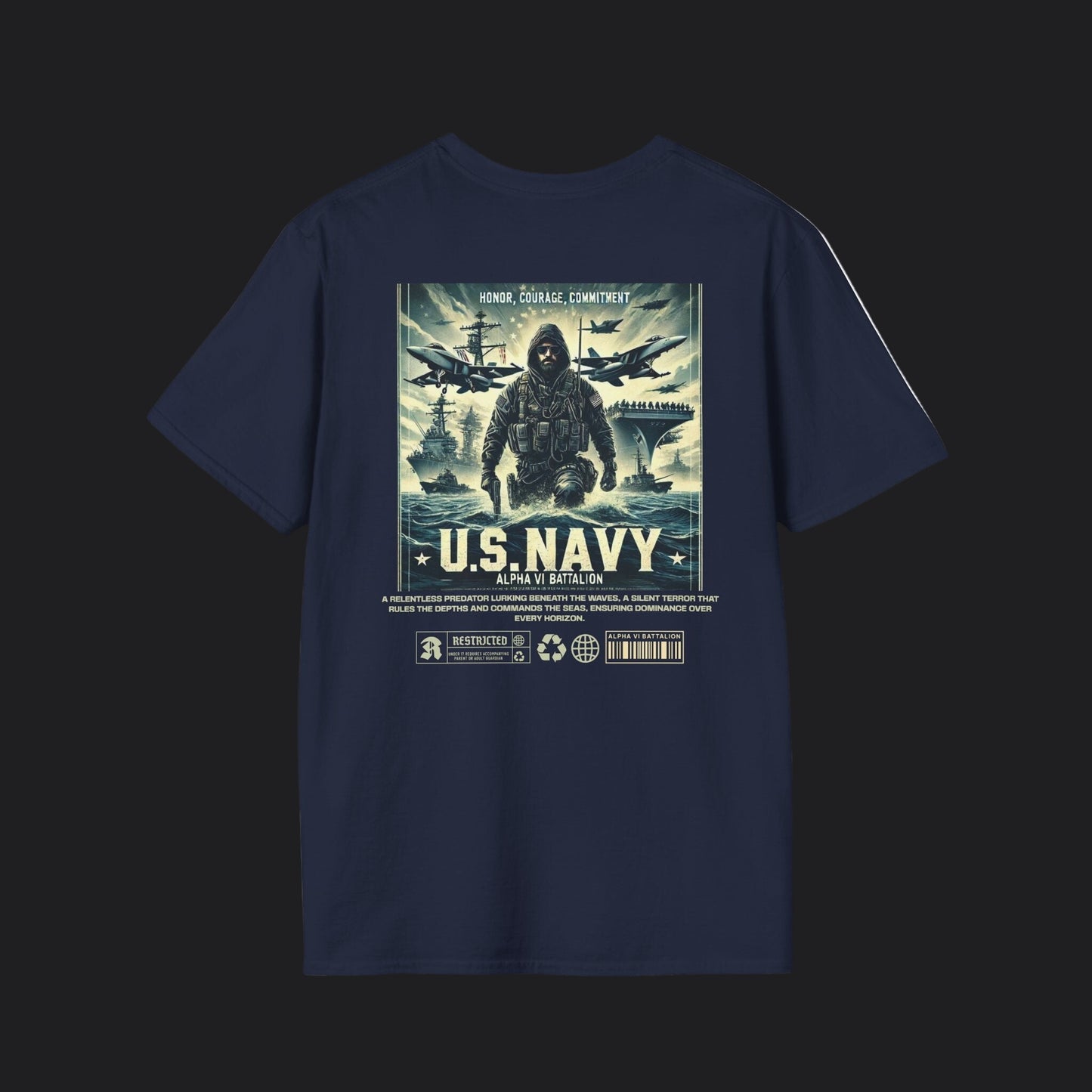 NAVY Honor Courage Commitment Tee — US Navy Veteran Pride T-Shirt