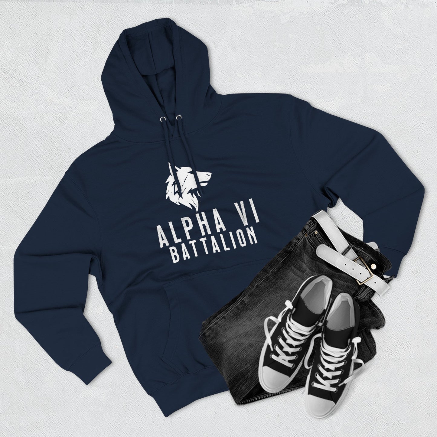 Alpha VI Battalion Wolf Head Emblem Hoodie