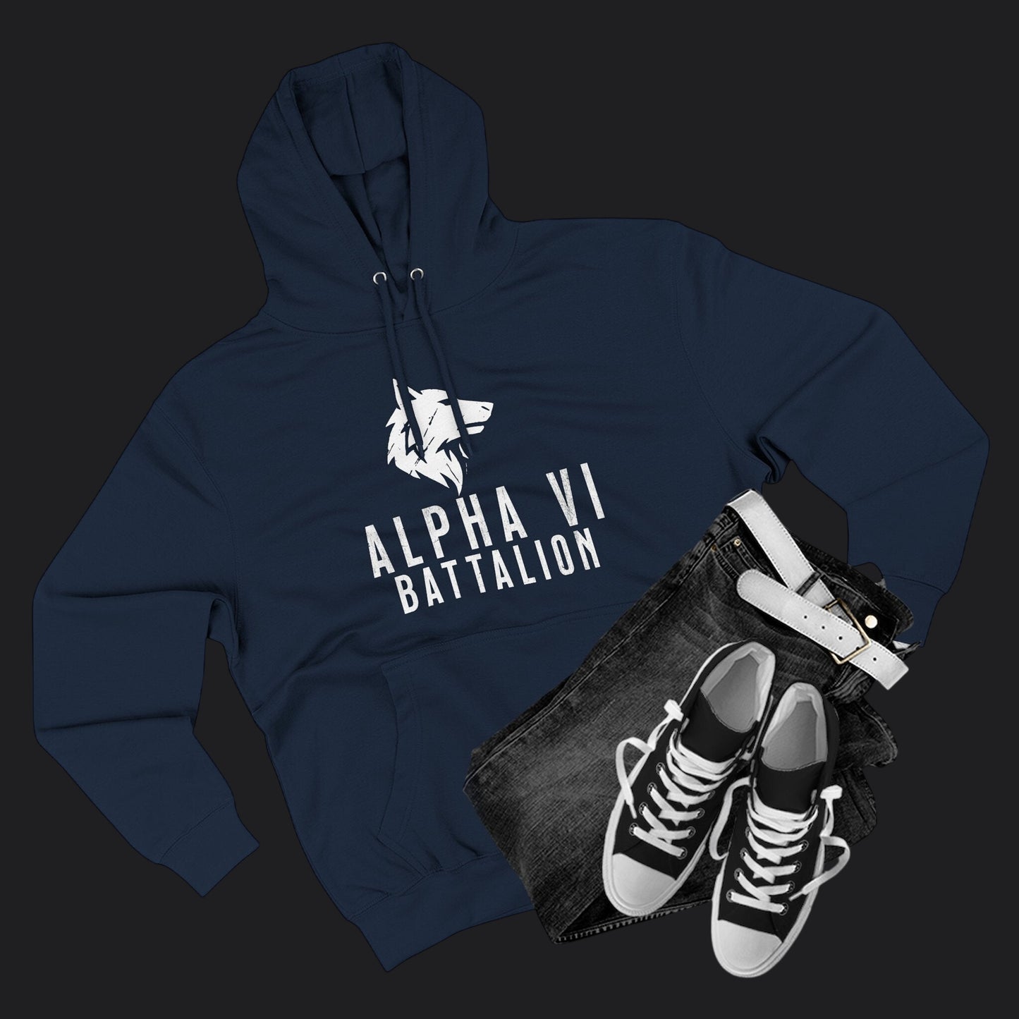 Alpha VI Battalion Wolf Head Emblem Hoodie