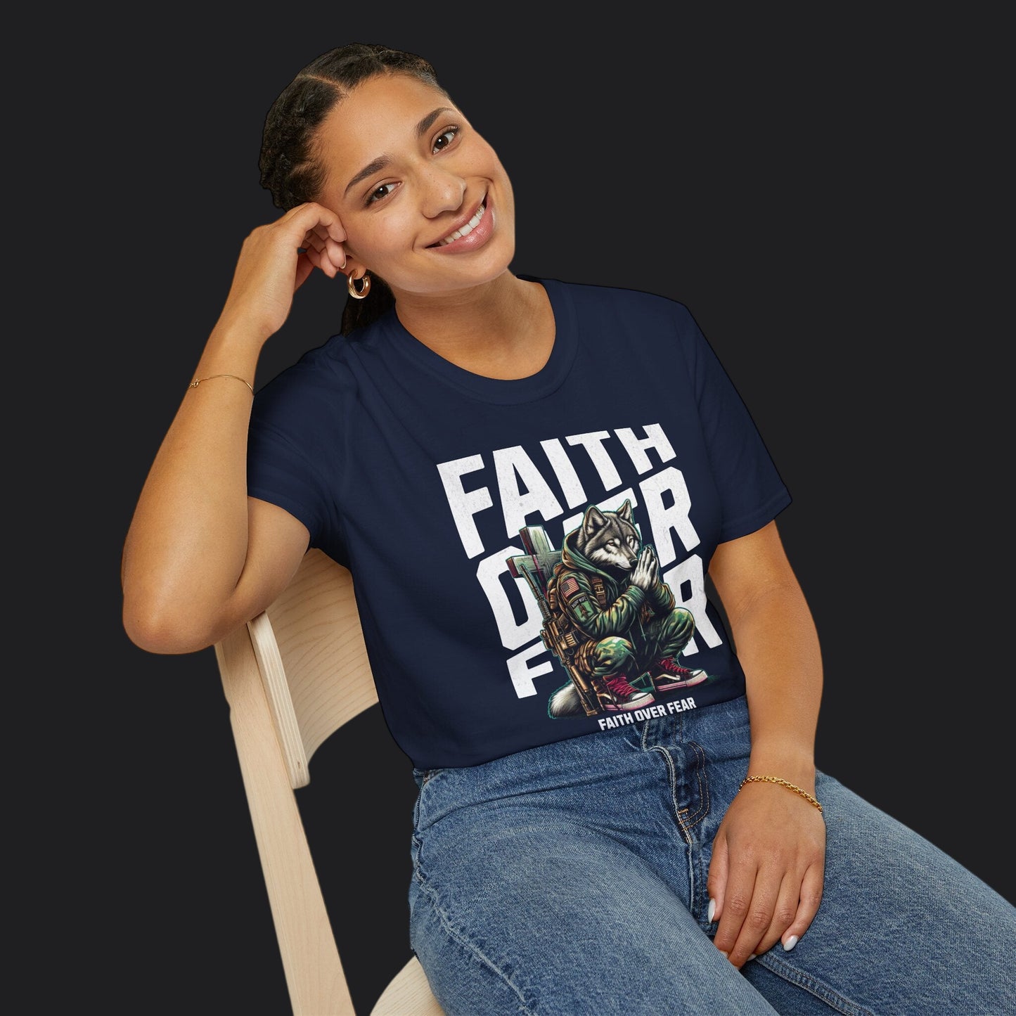 Faith Over Fear Tee — Christian Faith Veteran Military T-Shirt