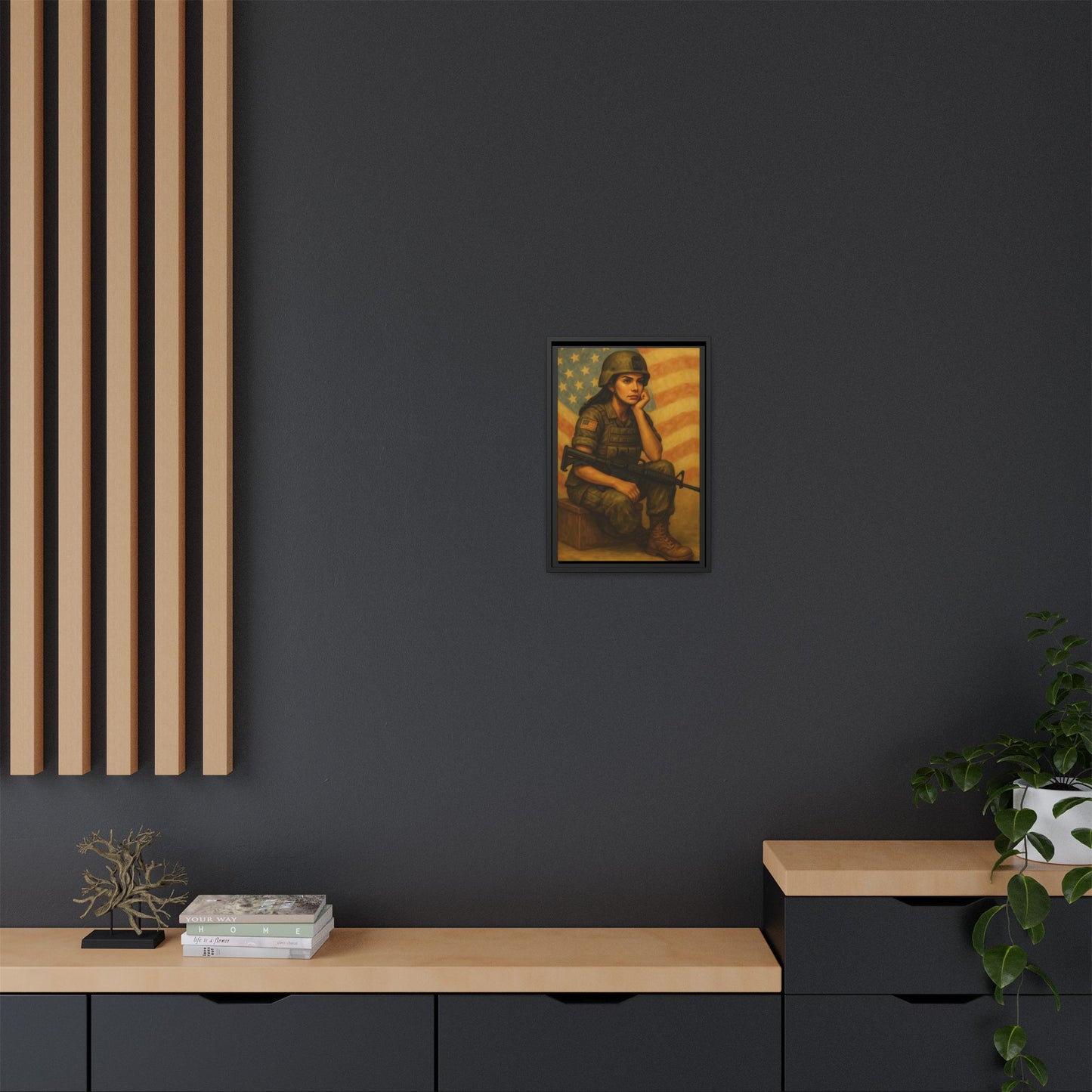 Waiting Warrior – Spirit Edition Framed Canvas