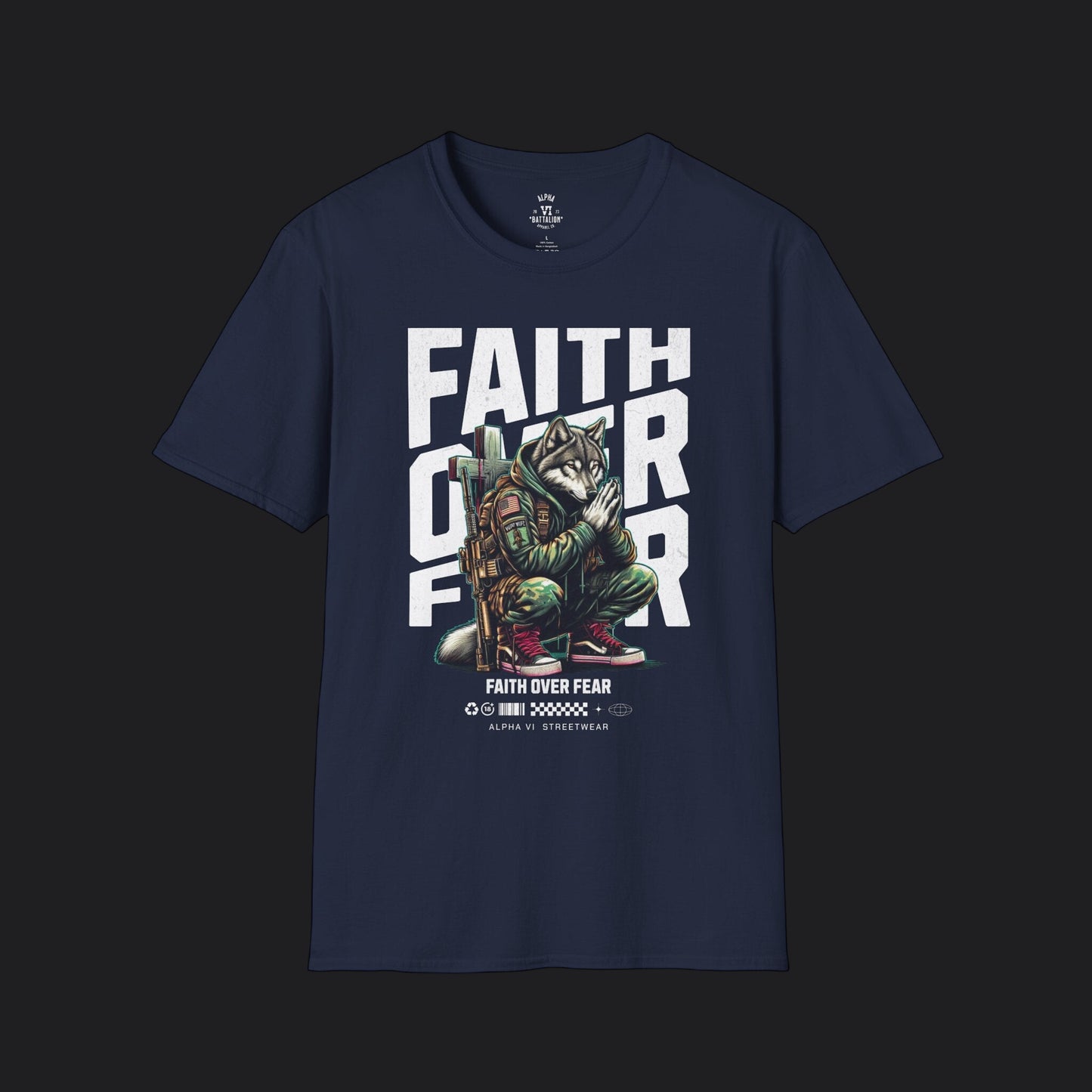 Faith Over Fear Tee — Christian Faith Veteran Military T-Shirt