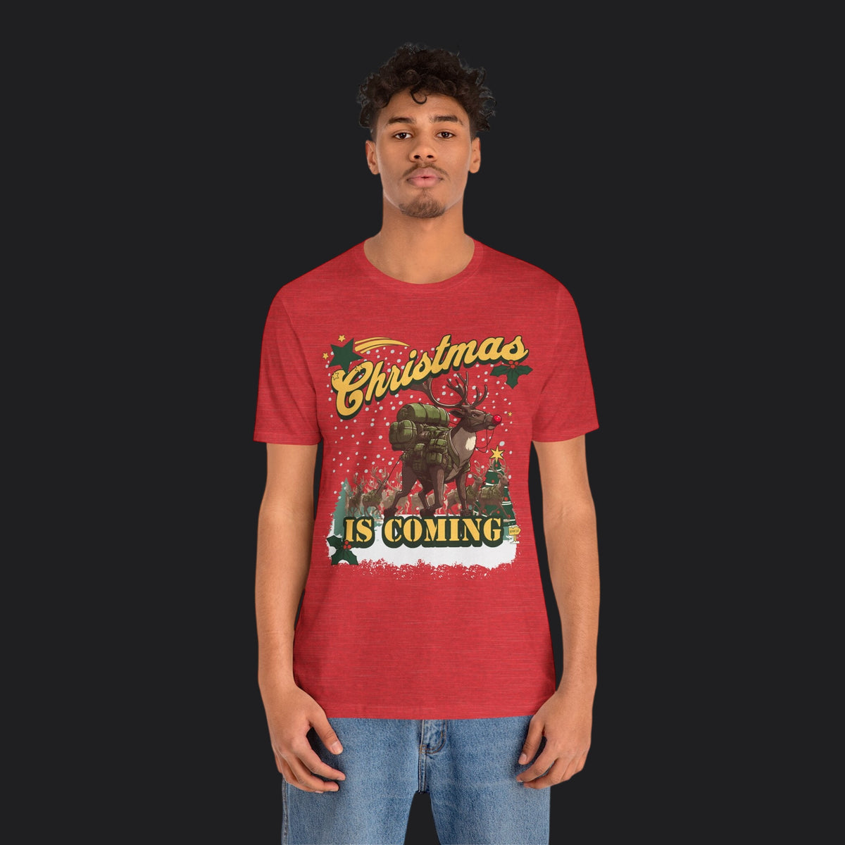 Christmas Is Coming Rucking Rudolph Tee