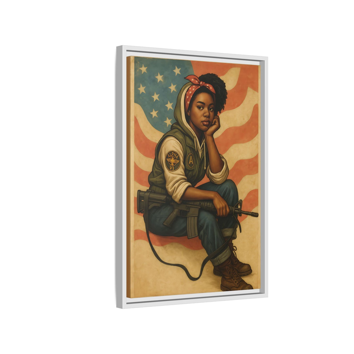 Waiting Warrior – Heritage Edition Framed Canvas