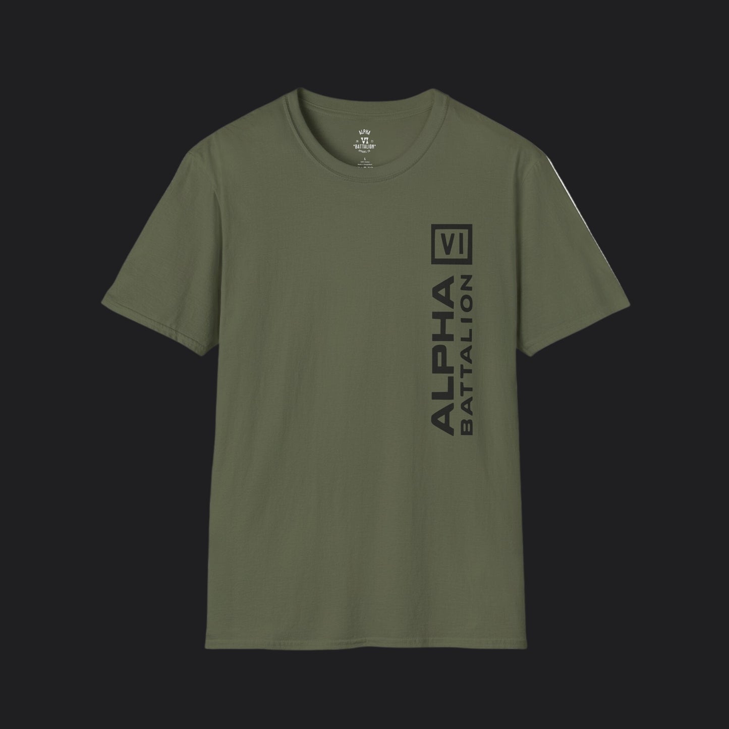Alpha VI Battalion Vertical Block Tee — Veteran Brand Military T-Shirt