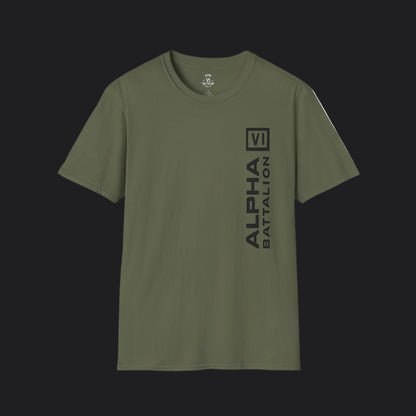 Alpha VI Battalion Vertical Block Tee — Veteran Brand Military T-Shirt