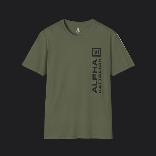 Alpha VI Battalion Vertical Block Tee — Veteran Brand Military T-Shirt
