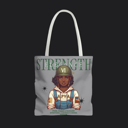 Strength and Elegance Heritage Edition Tote Bag — Military Women Veteran Canvas Bag
