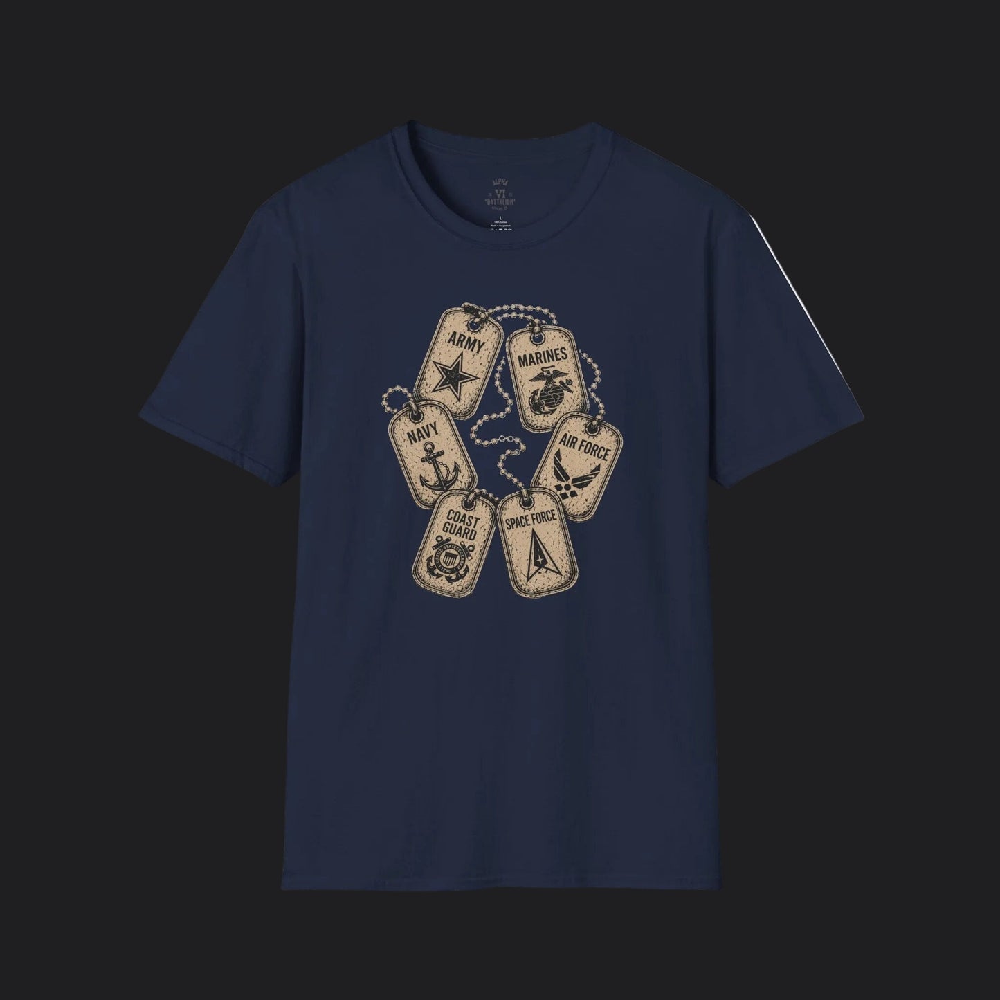 All Branches Served Dog Tag Tee — Military Pride Veteran T-Shirt