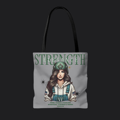 Strength and Elegance Tote Bag — Military Women Veteran Gift Canvas Bag