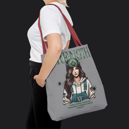 Strength and Elegance Tote Bag — Military Women Veteran Gift Canvas Bag