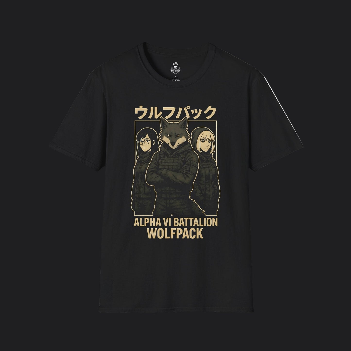 Alpha VI Battalion Wolf Pack Anime Tee — Military Wolf Pack Veteran T-Shirt