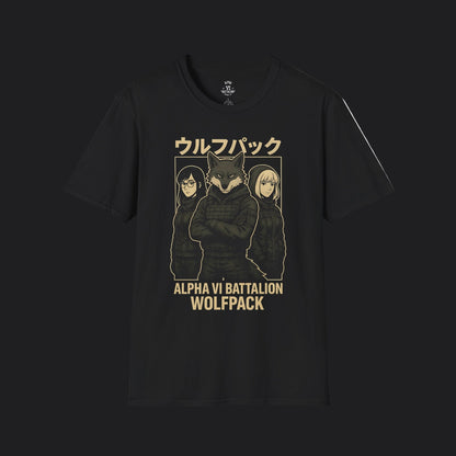 Alpha VI Battalion Wolf Pack Anime Tee — Military Wolf Pack Veteran T-Shirt