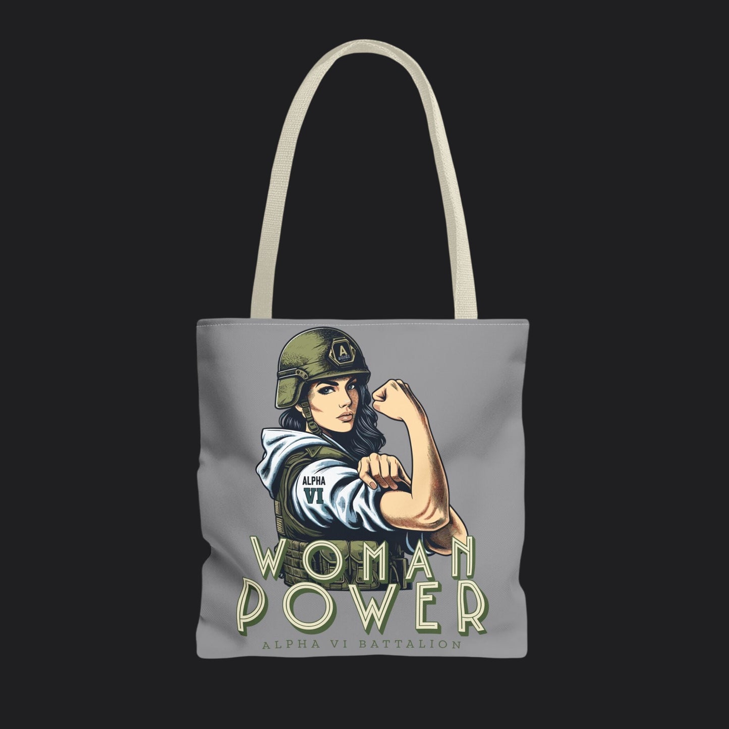 Rosie the Riveter Tote Bag — Women's Empowerment Military Canvas Bag