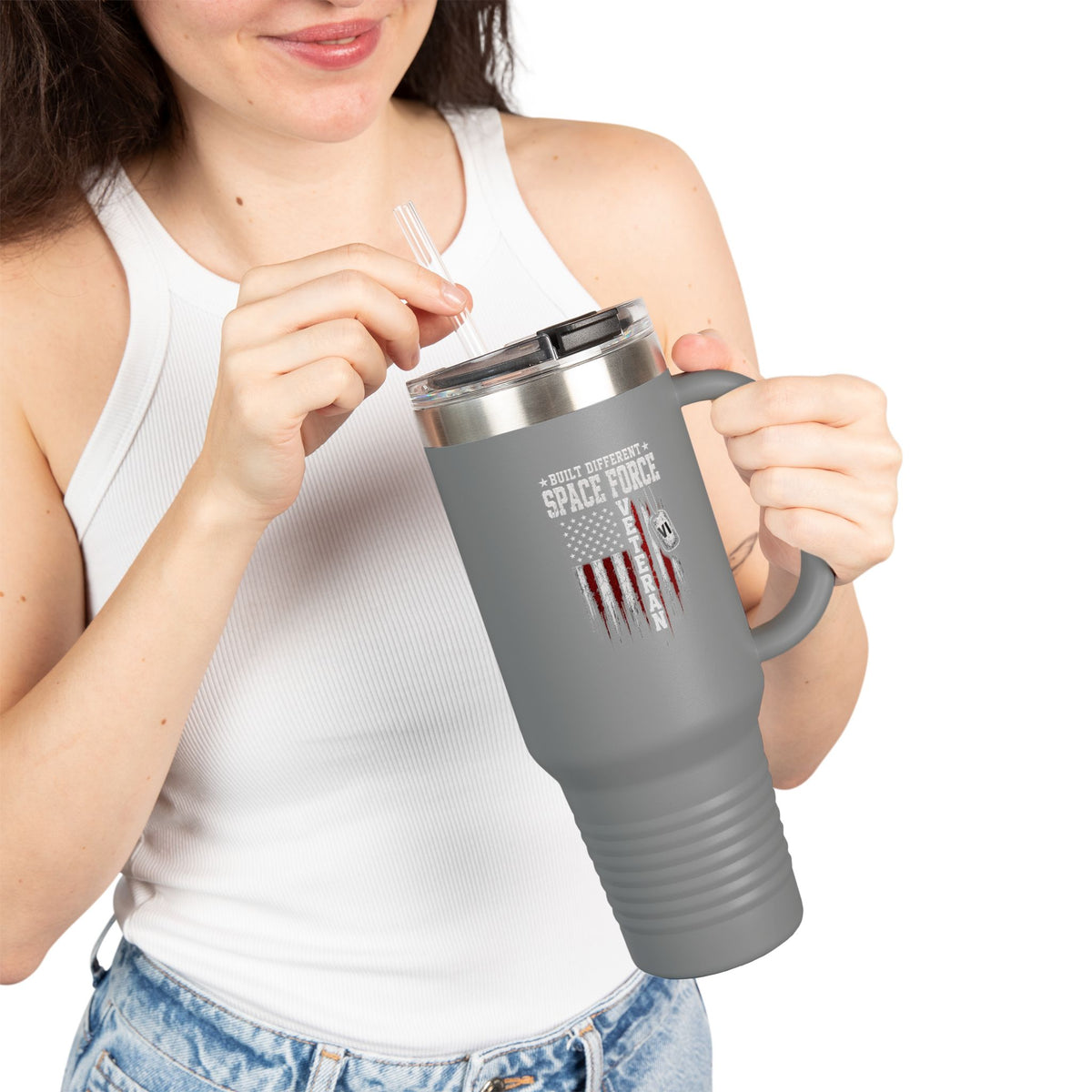 Built Different Space Force Veteran 40oz Tumbler