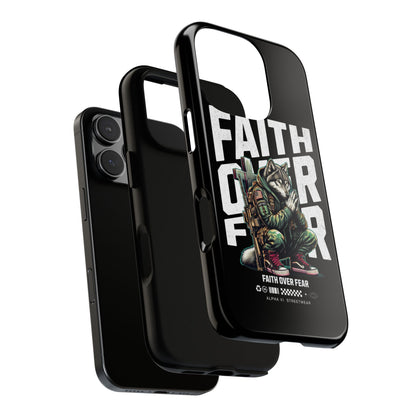 Faith Over Fear Wolf Warrior Tough Phone Case