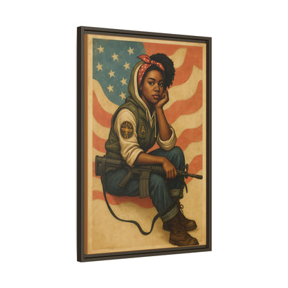 Waiting Warrior – Heritage Edition Framed Canvas