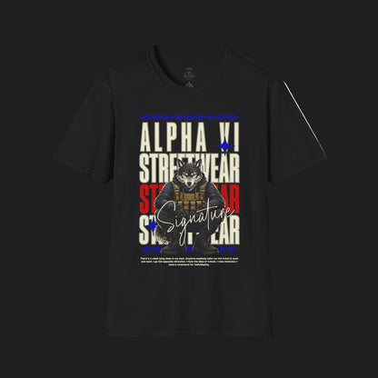 Alpha VI Streetwear Signature Tee AlphaWolf — Military Urban Veteran T-Shirt