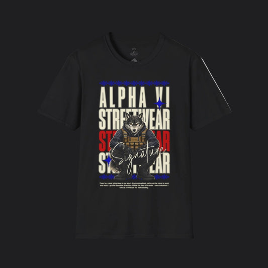 Alpha VI Streetwear Signature Tee AlphaWolf — Military Urban Veteran T-Shirt