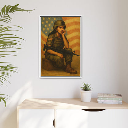 Waiting Warrior – Spirit Edition Framed Canvas