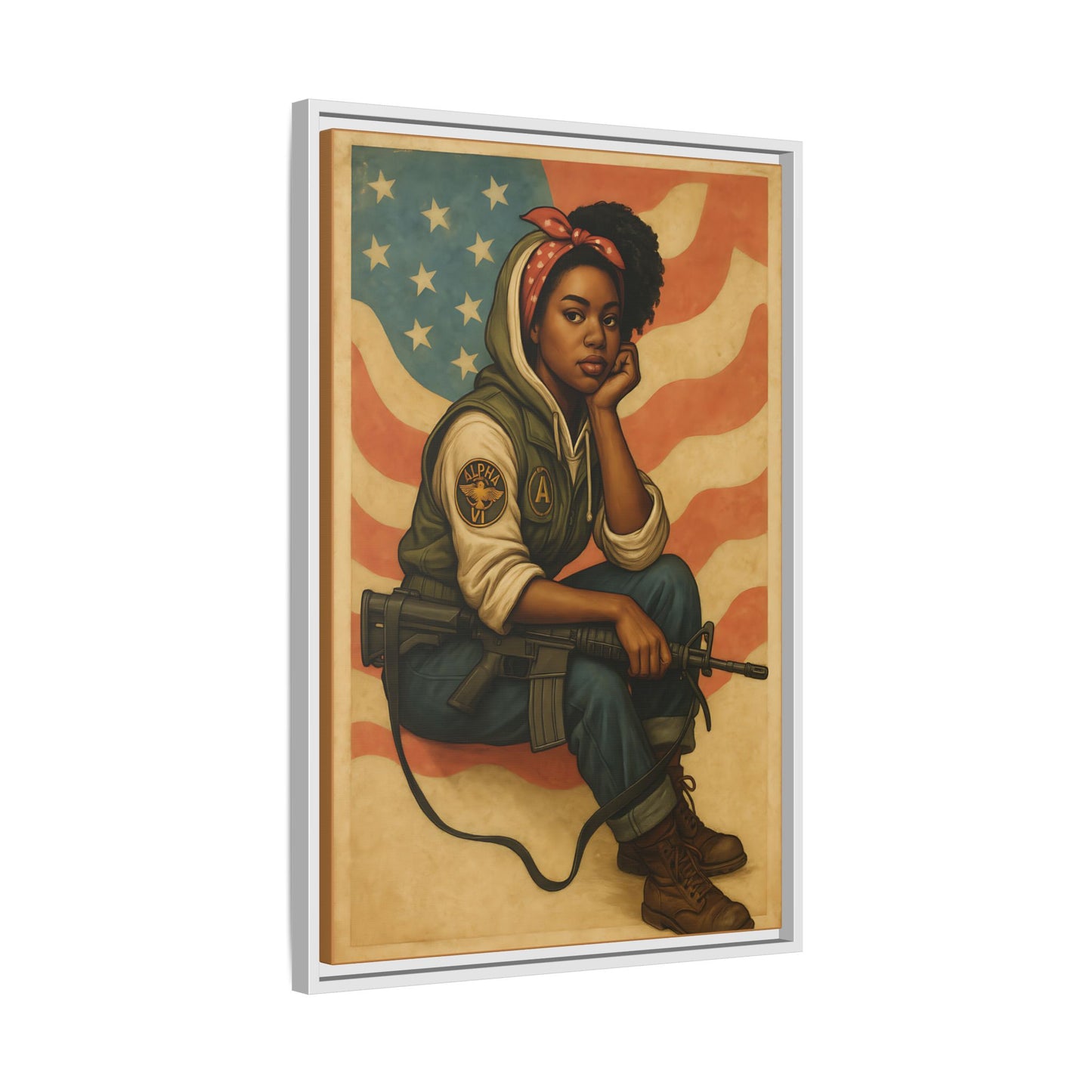 Waiting Warrior – Heritage Edition Framed Canvas