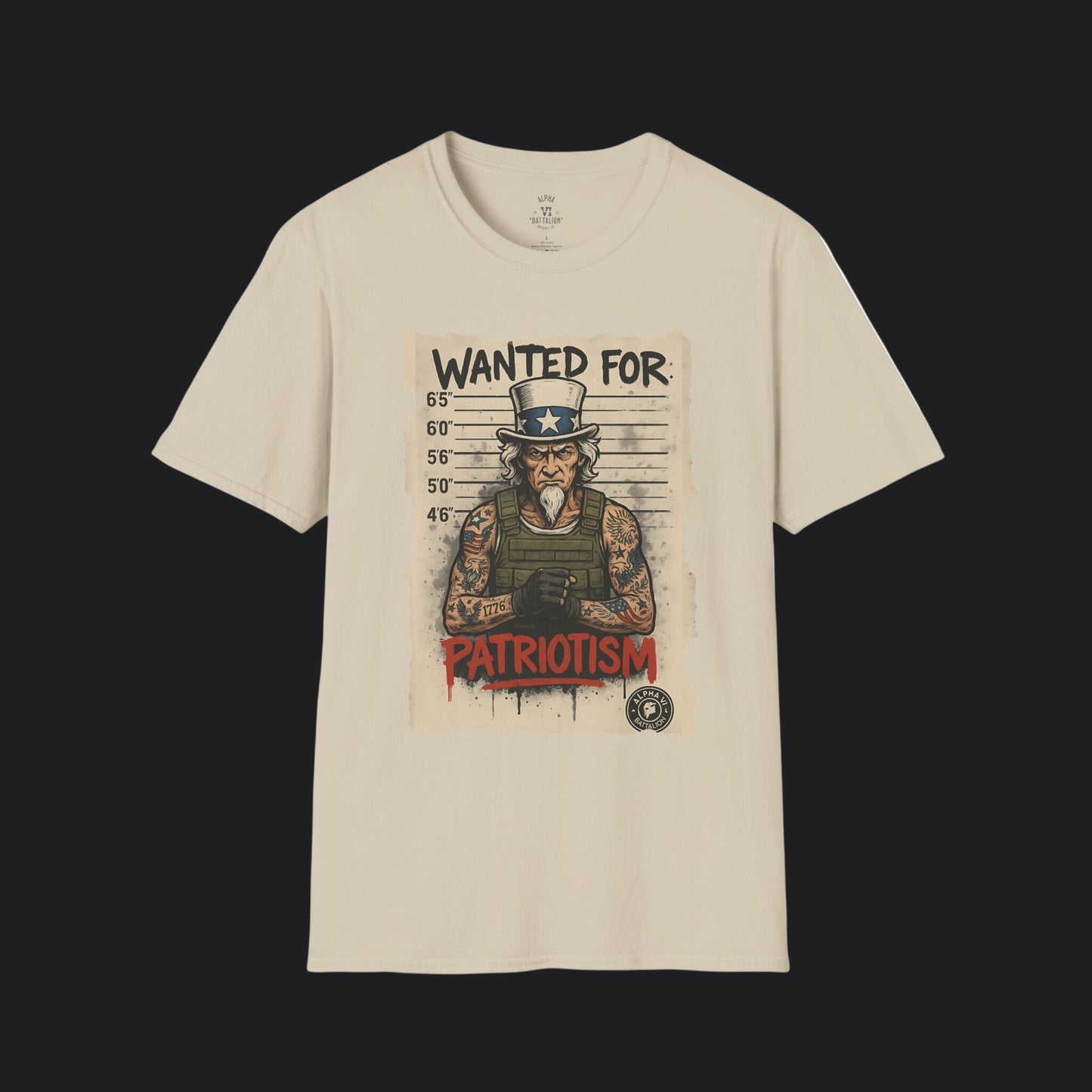 Wanted For Patriotism Tee — Funny Patriotic Veteran Military T-Shirt