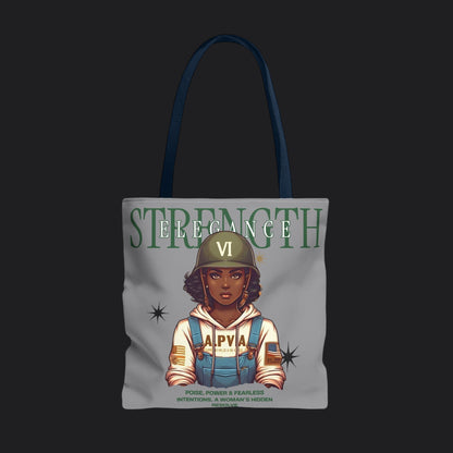 Strength and Elegance Heritage Edition Tote Bag — Military Women Veteran Canvas Bag