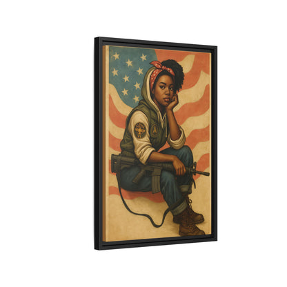 Waiting Warrior – Heritage Edition Framed Canvas
