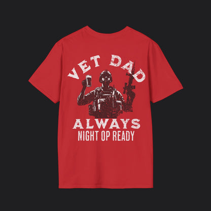 VET DAD Always Night Op Ready Tee — White Text