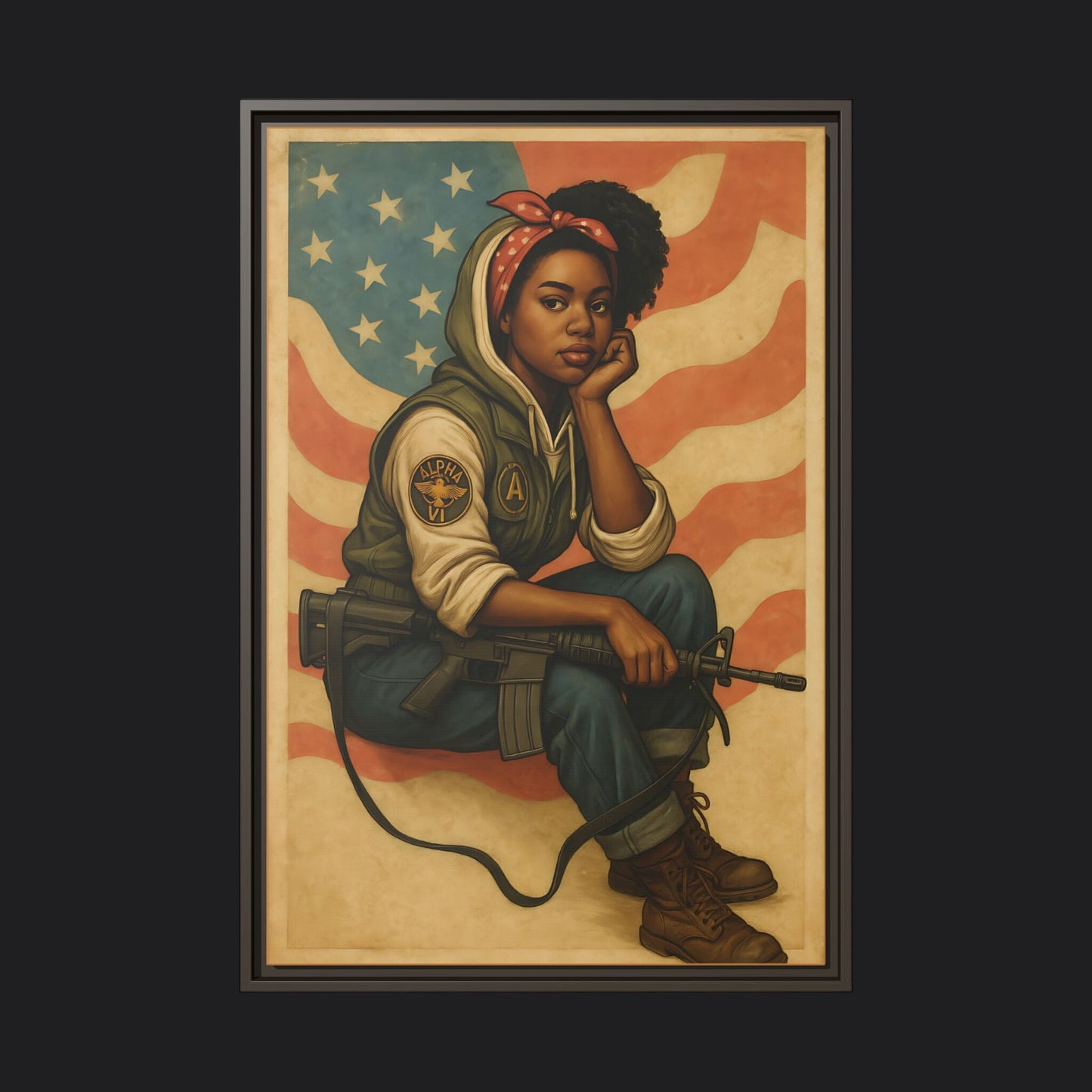 Waiting Warrior – Heritage Edition Framed Canvas