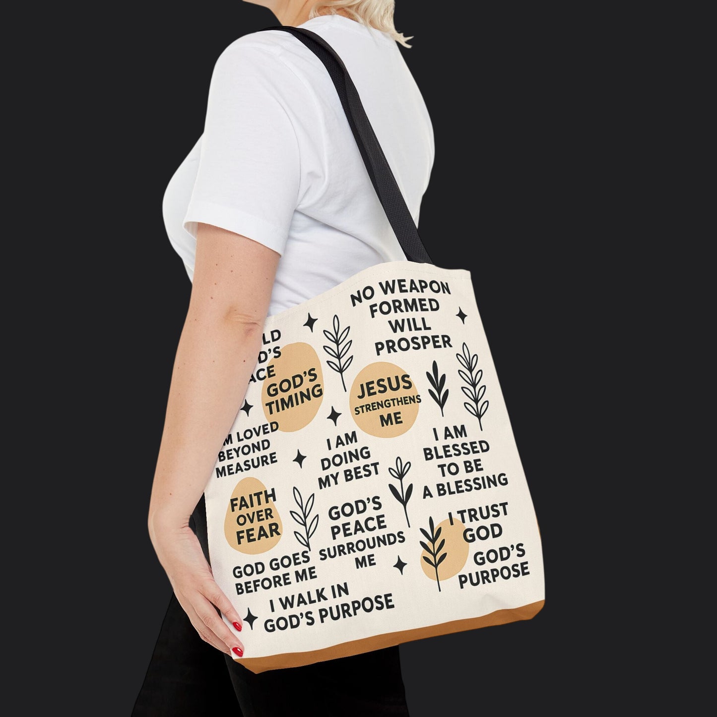 Faith Over Fear Christian Affirmation Tote Bag — Christian Gift Canvas Bag