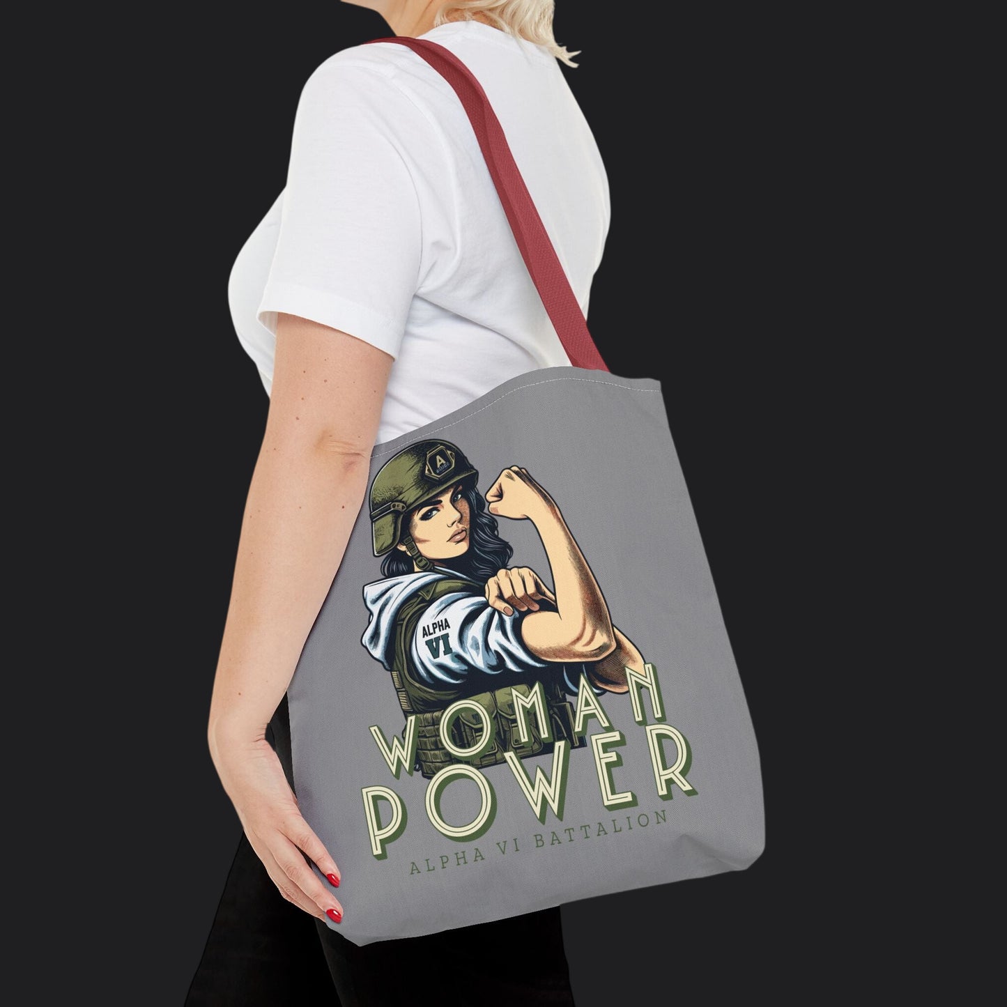 Rosie the Riveter Tote Bag — Women's Empowerment Military Canvas Bag