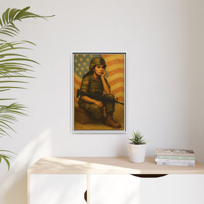 Waiting Warrior – Spirit Edition Framed Canvas