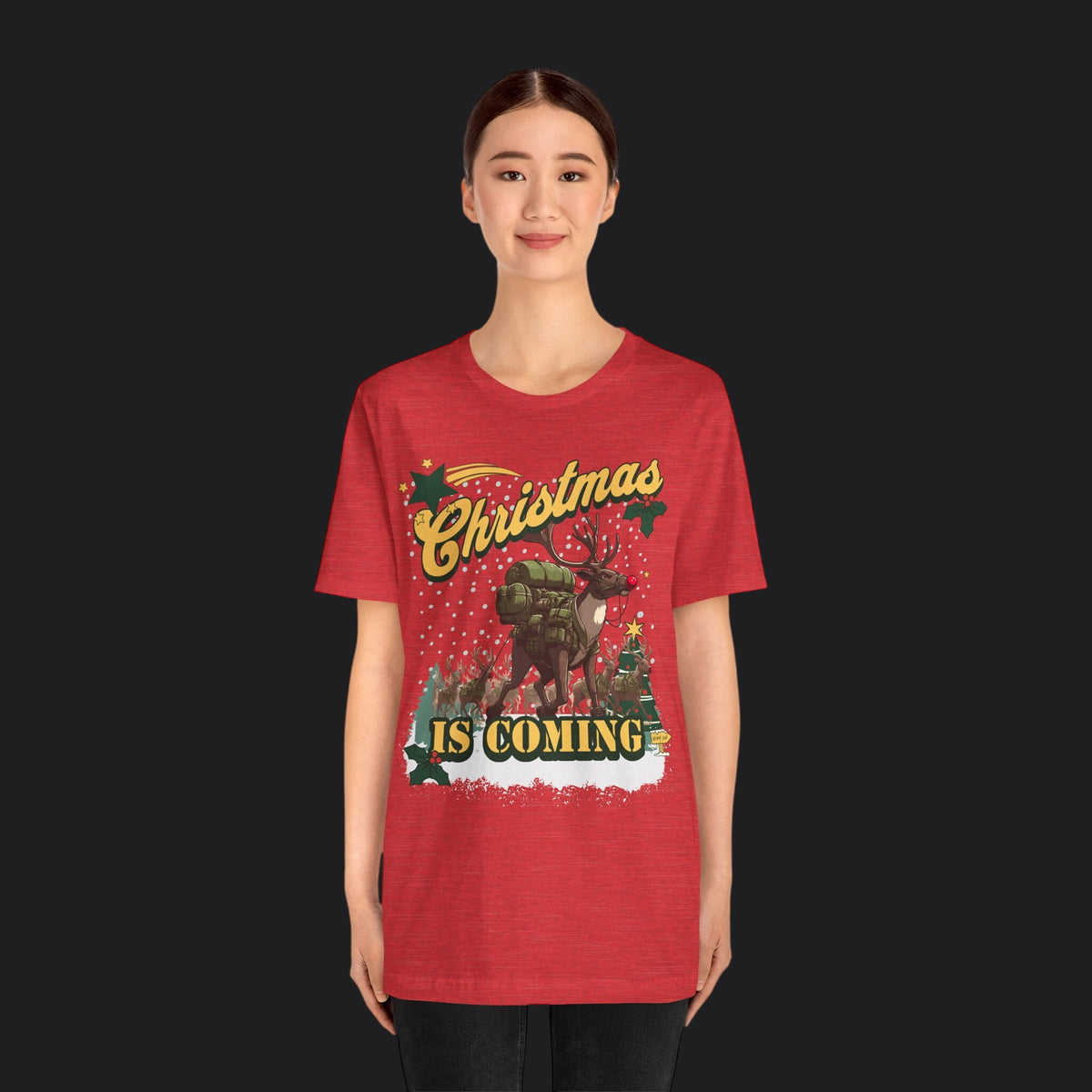 Christmas Is Coming Rucking Rudolph Tee