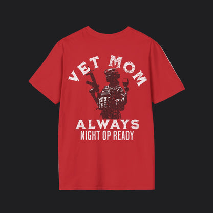 VET MOM Always Night Op Ready Tee — White Text