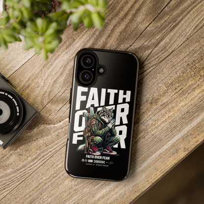 Faith Over Fear Wolf Warrior Tough Phone Case