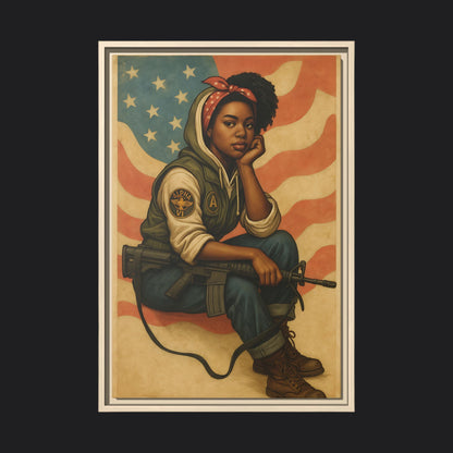 Waiting Warrior – Heritage Edition Framed Canvas