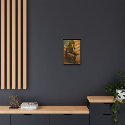 Waiting Warrior Framed Canvas