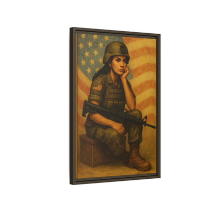 Waiting Warrior – Spirit Edition Framed Canvas