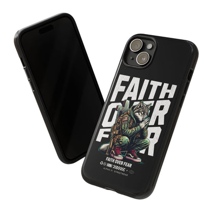 Faith Over Fear Wolf Warrior Tough Phone Case