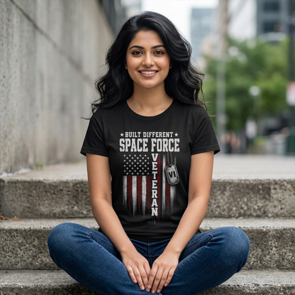 Built Different Space Force Veteran Tee